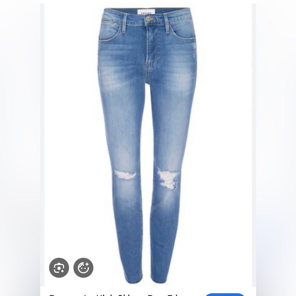 FRAME Le High Skinny Distressed Jeans